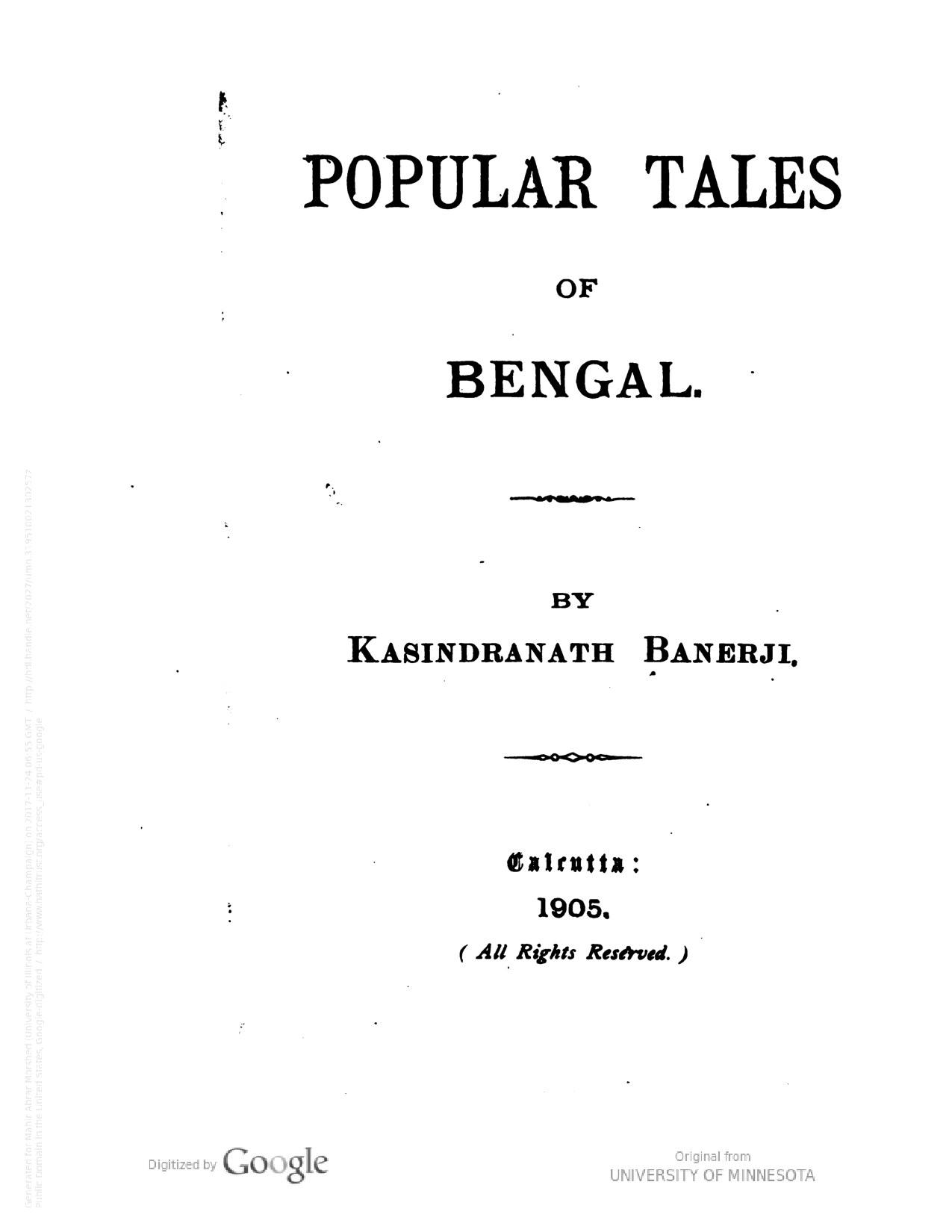 Popular Tales of Bengal cover